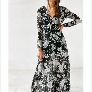 Glamorous Black and White Floral Maxi Dress